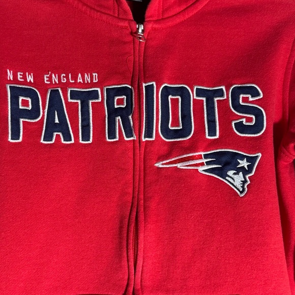 NEW ENGLAND PATRIOTS YOUTH ZIP HOODIE SWEATSHIRT NFL TEAM APPAREL RED NAVY 14/16 - Picture 2 of 12